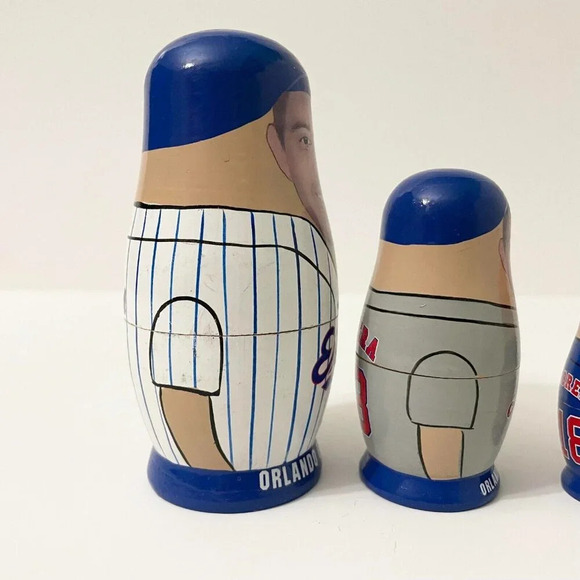 Babooshkah Nesting Doll Montreal Expos  Orlando Cabrera 5 Piece Set Flaws - Picture 15 of 16